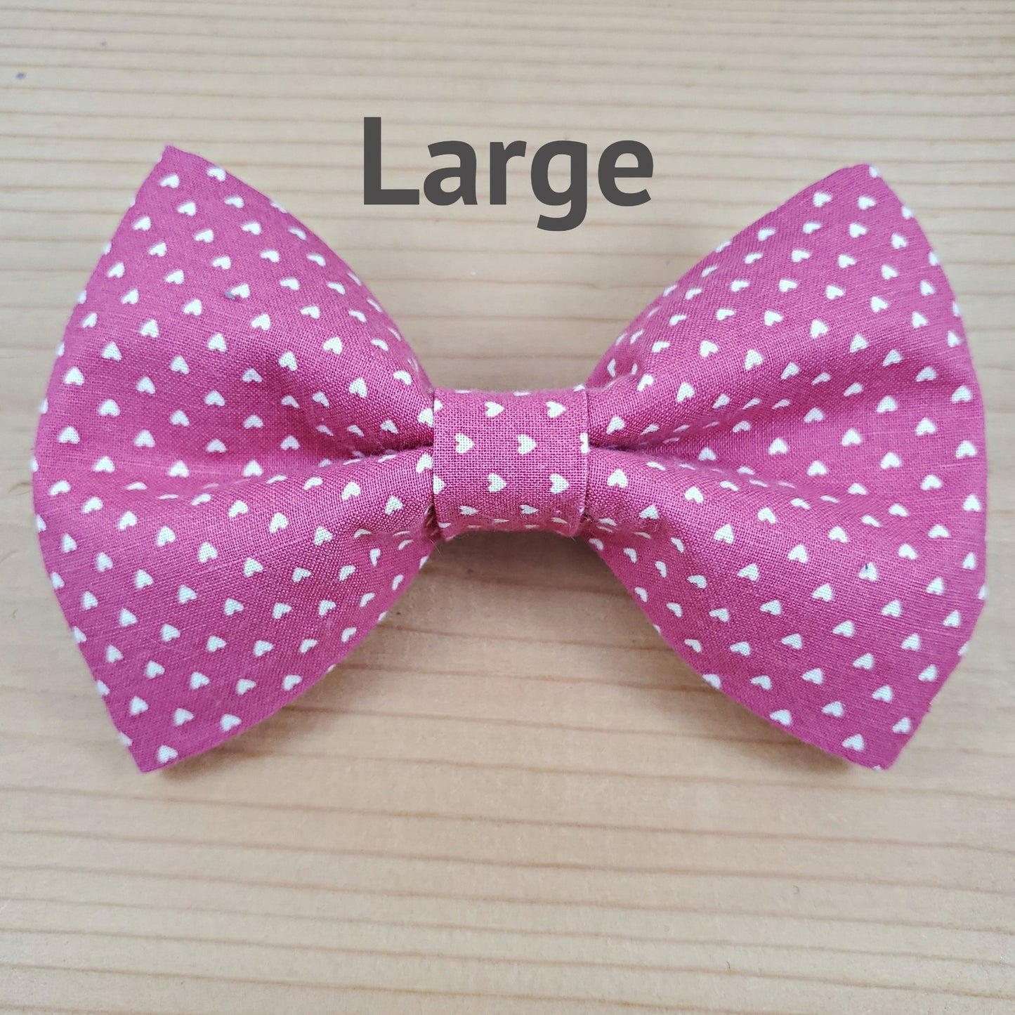 Fiocco rosa con cuori bianchi - Large