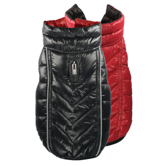 Gilet reversibile Puffer - nero/rosso