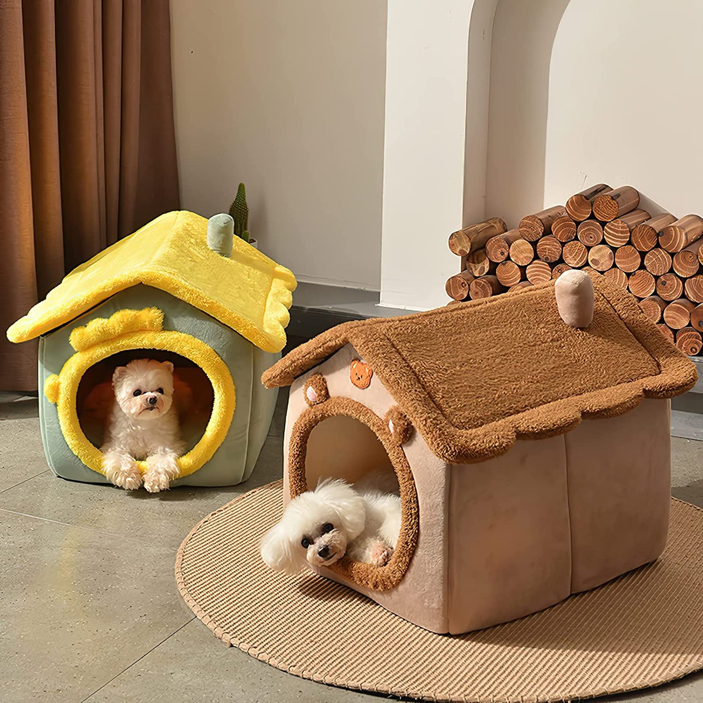 Casa per cani da interni, casa per cani chiusa, calda e morbida cuccia per gatti e cani