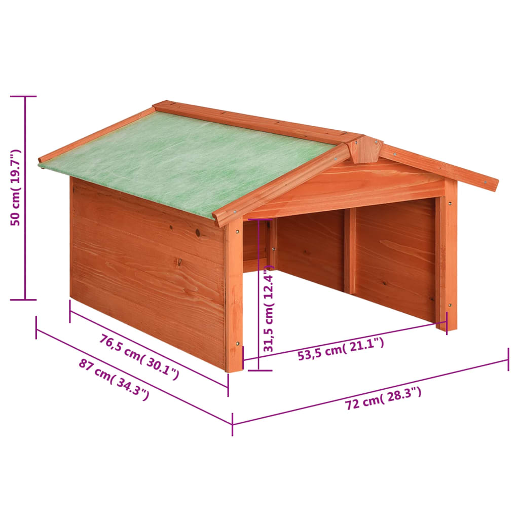 Casetta per Tosaerba Robotizzato 72x87x50 cm Massello di Abete