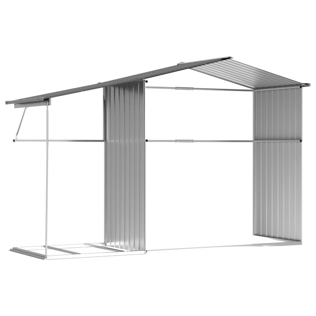Capanno da Giardino Grigio 277x192,5x179 cm in Acciaio Zincato